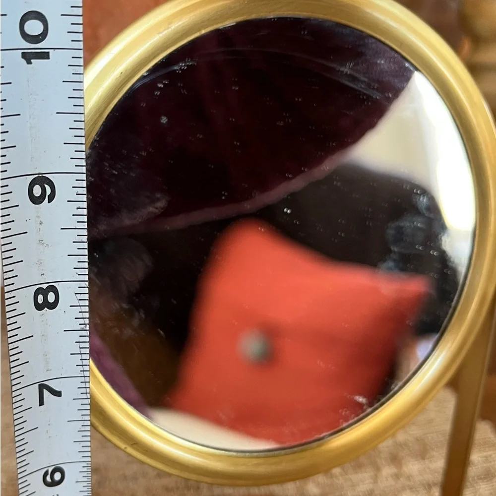 Gold and Wood Vanity 2-sided Tabletop Mirror by Haven